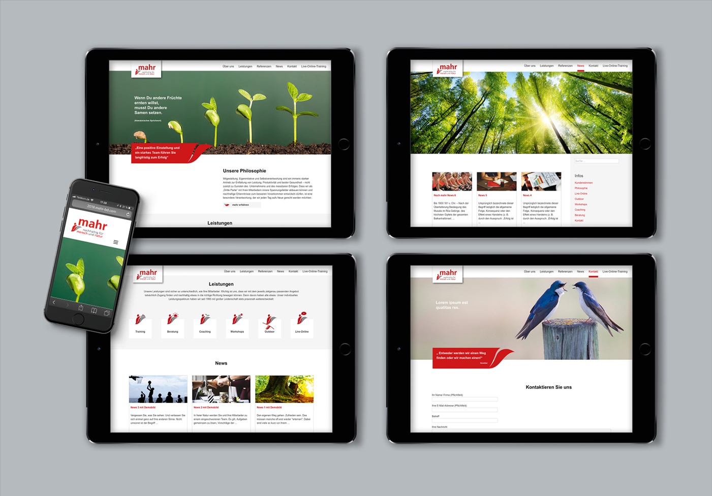 mahr business development GmbH – Coroprate Design: mahr business developement – Corporate Design, Redesign Logo, Geschäftsausstattung inkl. Wordvorlagen, Website, Konzept zur Logoverwendung und Give aways