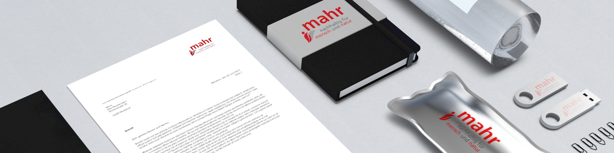 mahr business development GmbH – Coroprate Design: mahr business developement – Corporate Design, Redesign Logo, Geschäftsausstattung inkl. Wordvorlagen, Website, Konzept zur Logoverwendung und Give aways