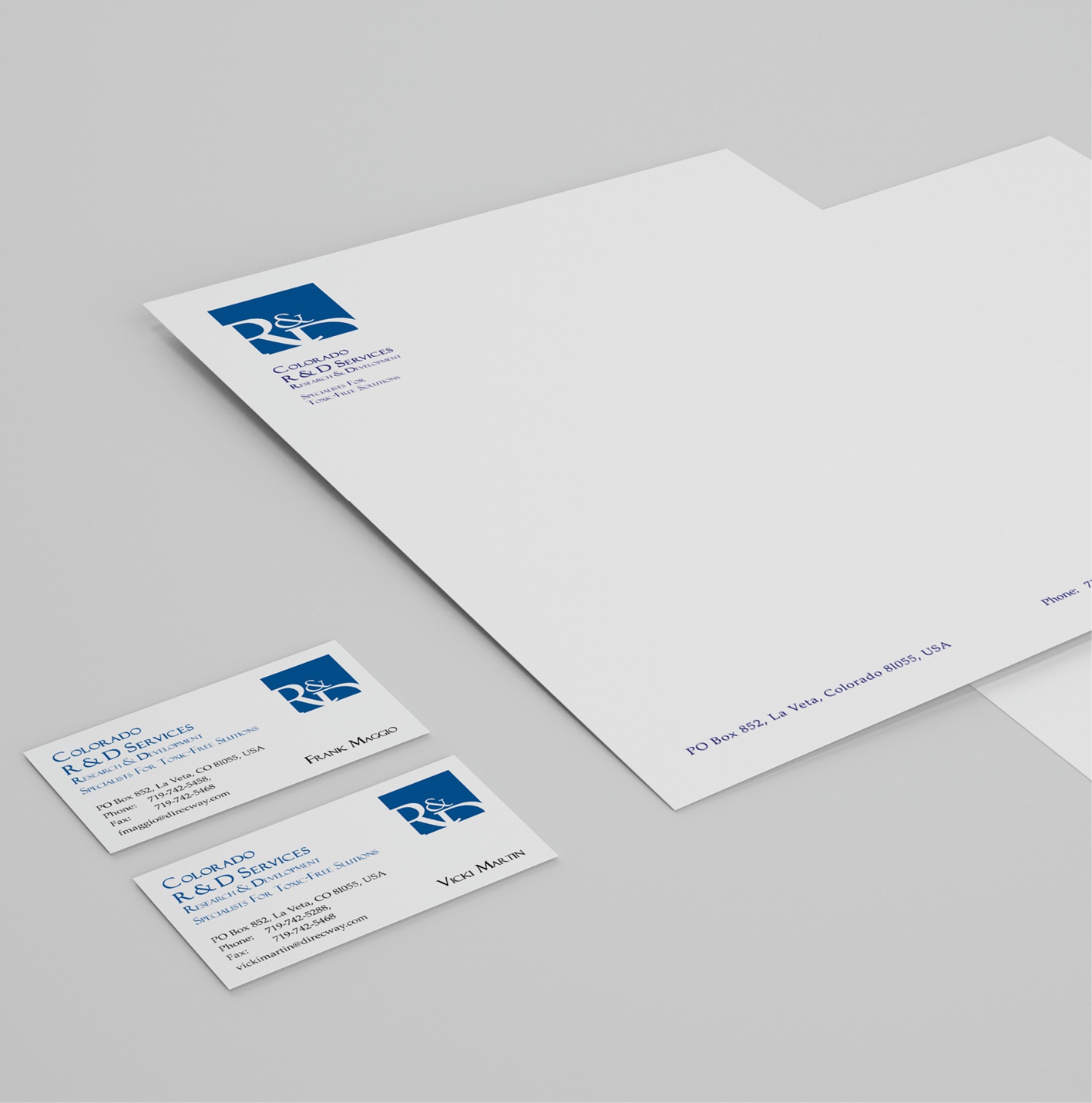 R&D Services - Corporate Design: Logo-Entwicklung, Briefbogen, Visitenkarte, Konzeption und Gestaltung der Geschäftsausstattung, Briefpapier, Layoutumsetzung, Reinzeichnung und Druckausgabe.